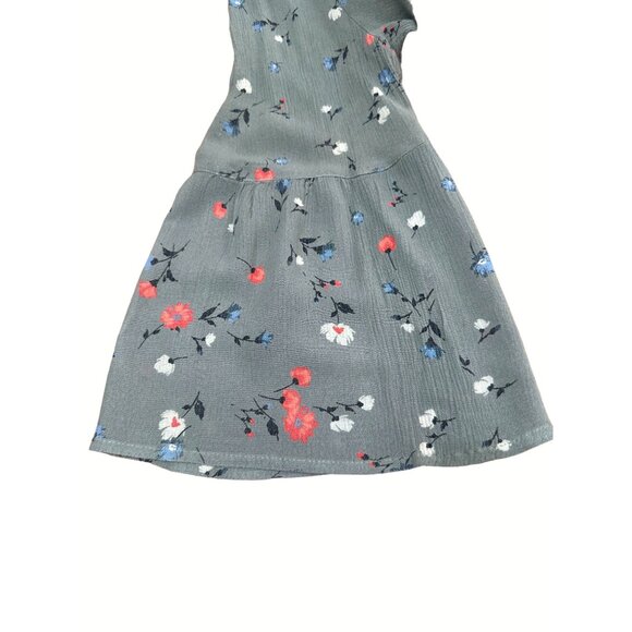 Arizona Jean Company Bell Sleeve Gray Floral All Rayon Crop Top Blouse Size S - Picture 9 of 9